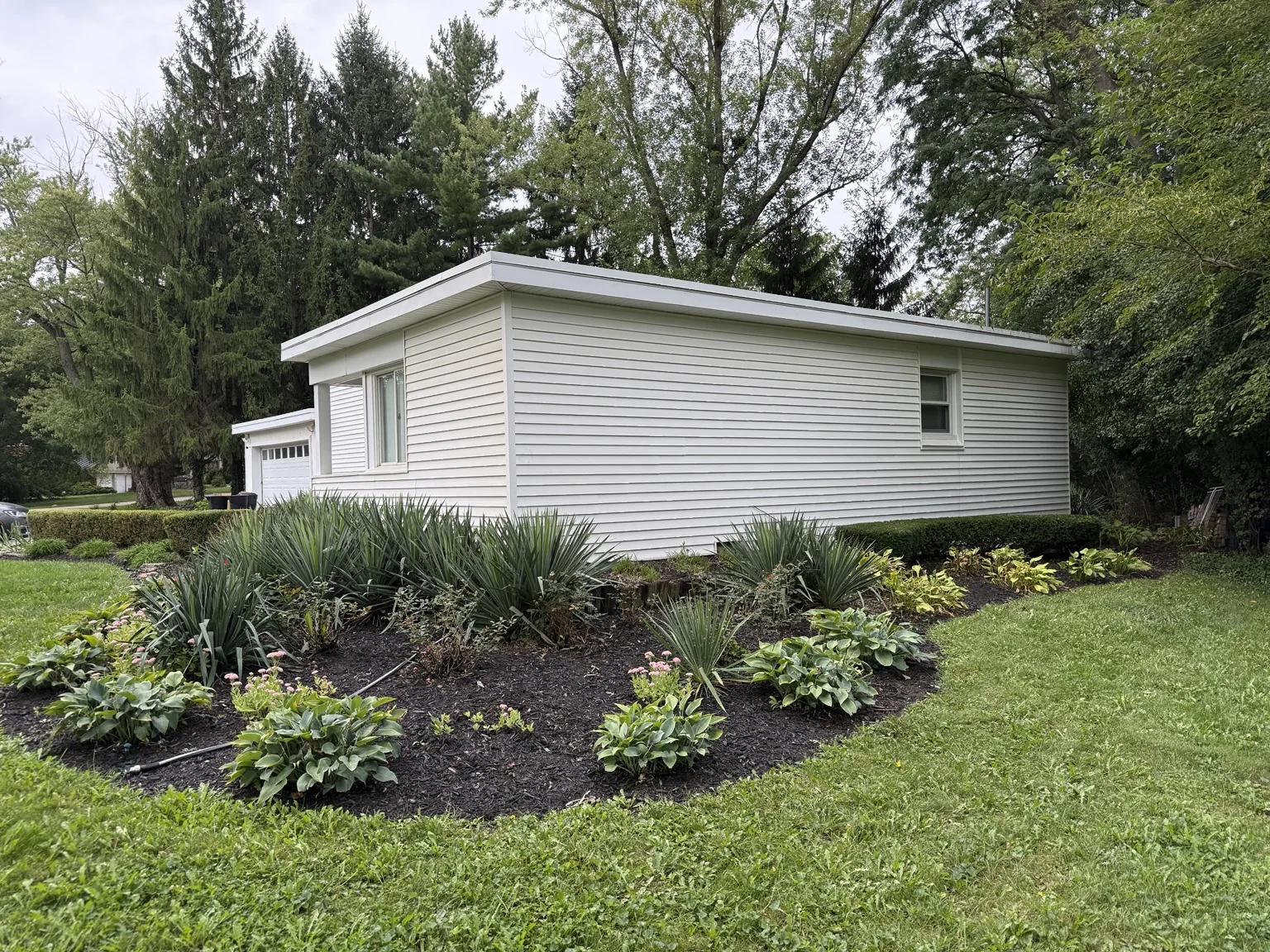 Side garden bed after landscaping